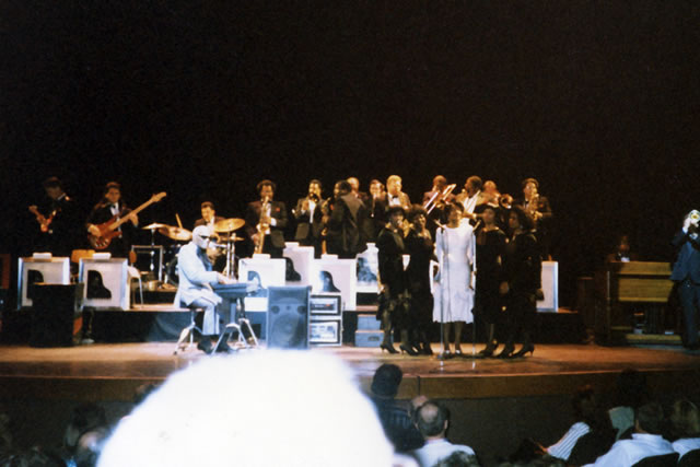On stage with Ray Charles in 1991